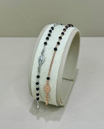 Bracciale rosario unisex in argento 925% e onice nero