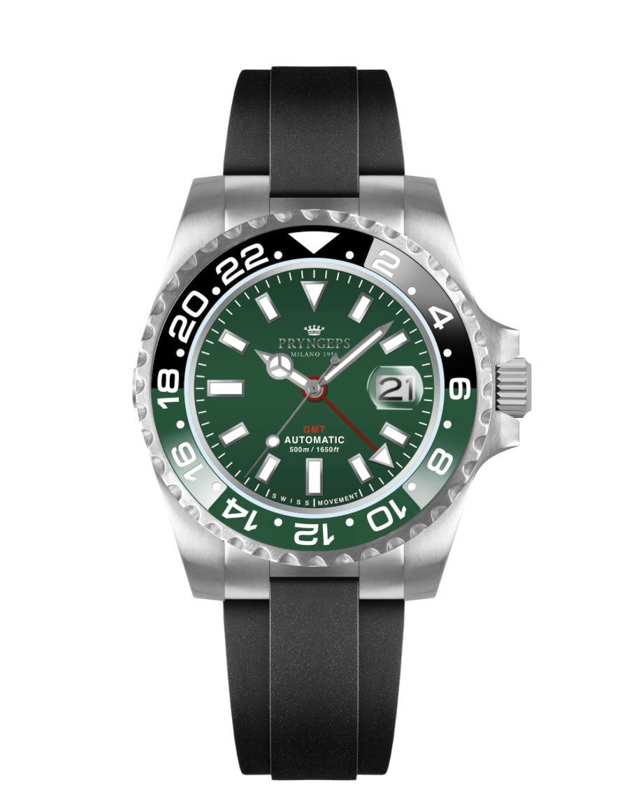 Orologio Pryngeps Automatico GMT Landeron 24h collezione MEDITERRANEO A1208