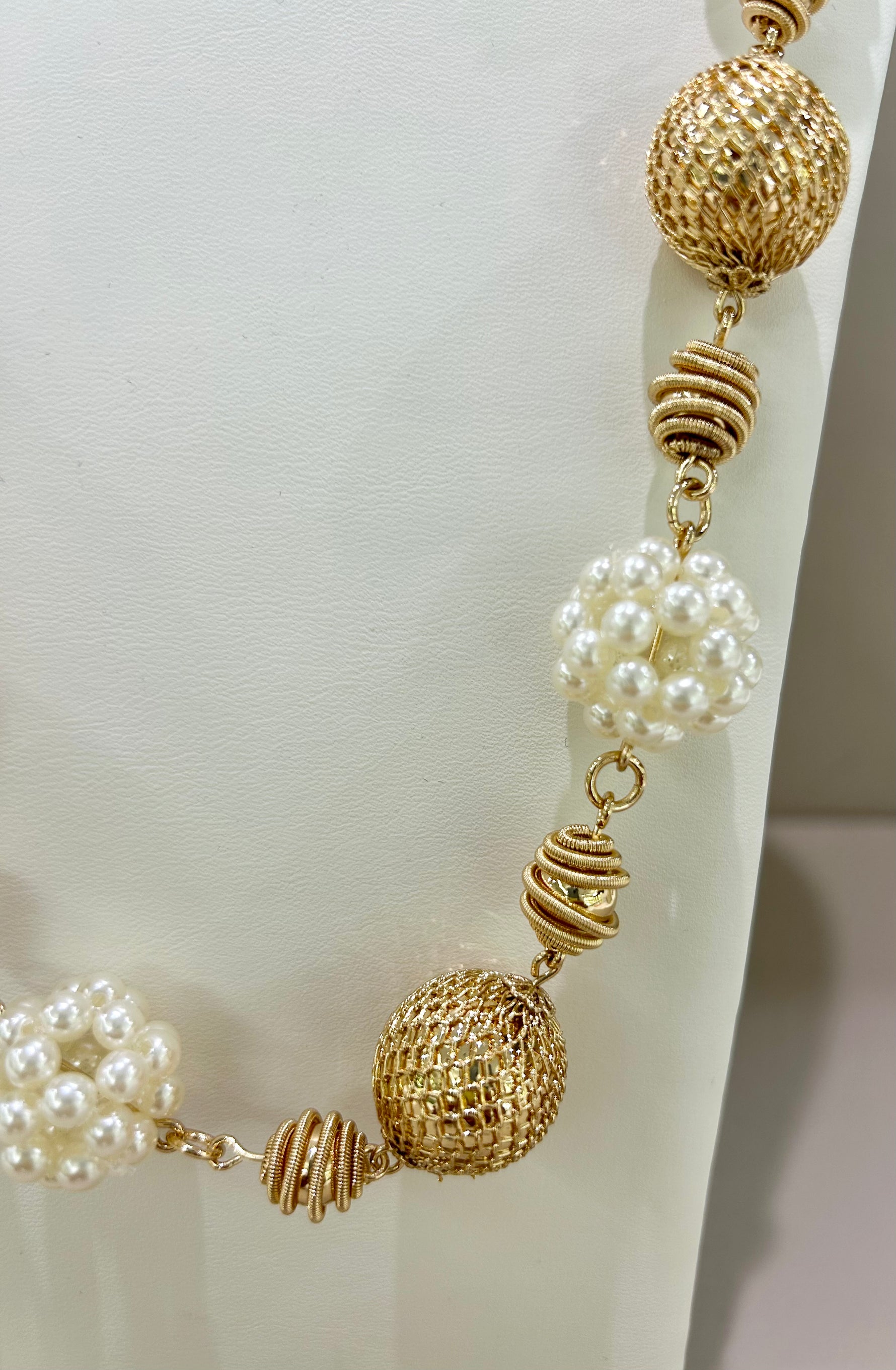 Collana alta bigiotteria con micro perle 60cm