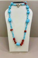 Collana in turchese e corallo