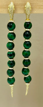Orecchini modello Cartier in argento 925% e Agata verde