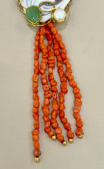 Collana corallo autentico con medaglione centrale in cameo inciso
