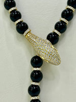 Collana modello Cartier in argento e onice nero