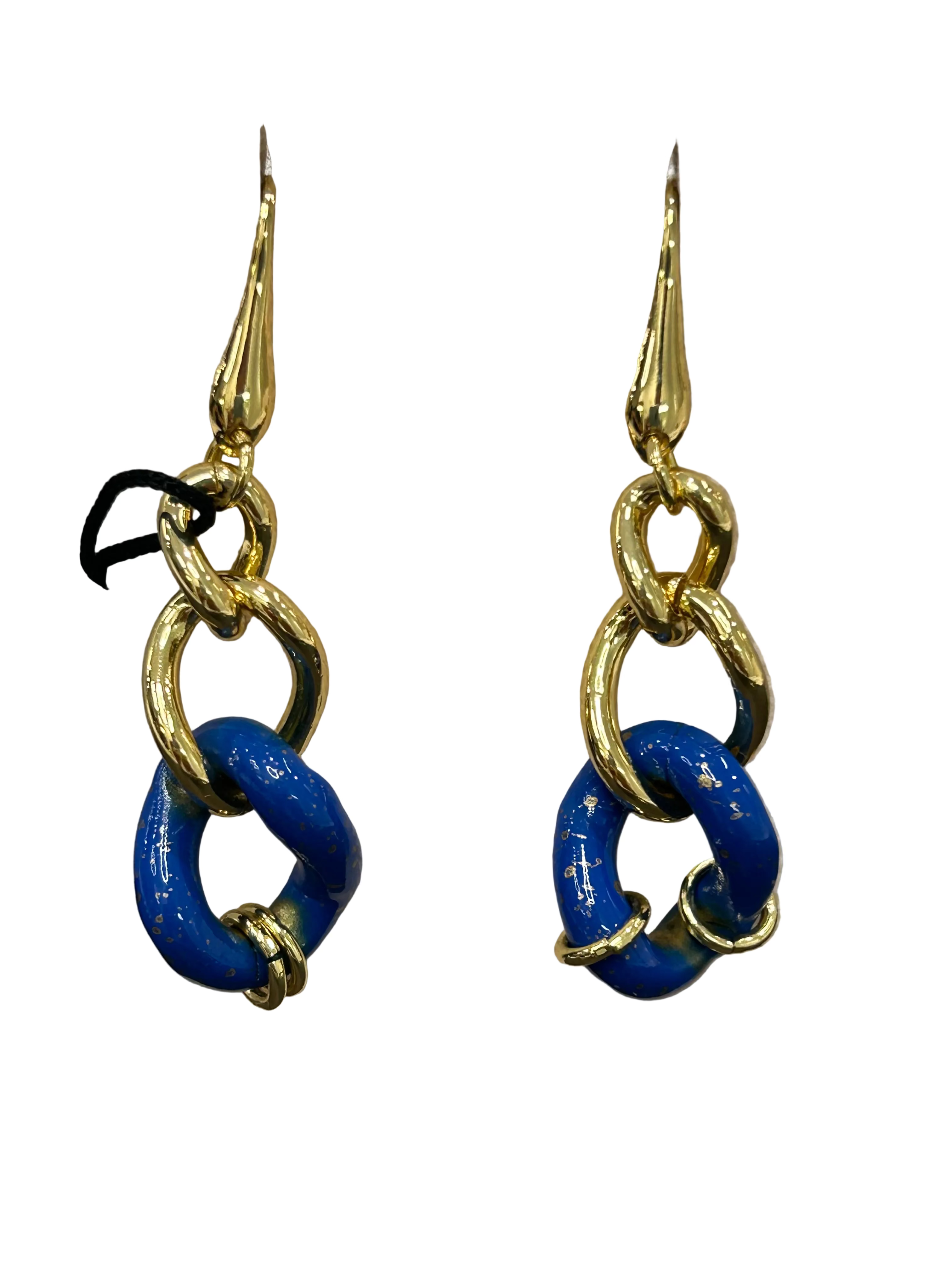 Orecchini a catena con smalto blu brand 1AR