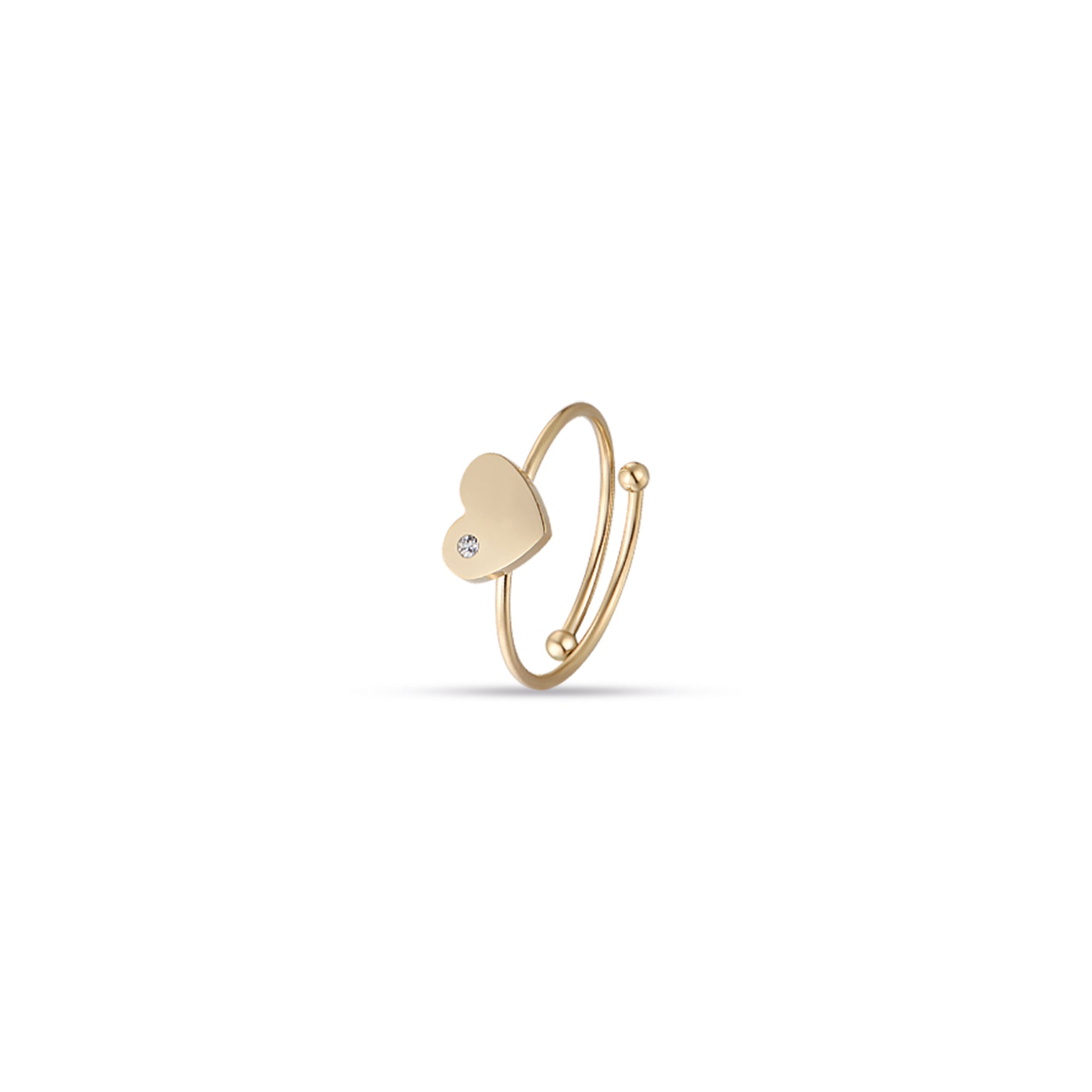 ANELLO IN ACCIAIO IP GOLD CON CUORE
