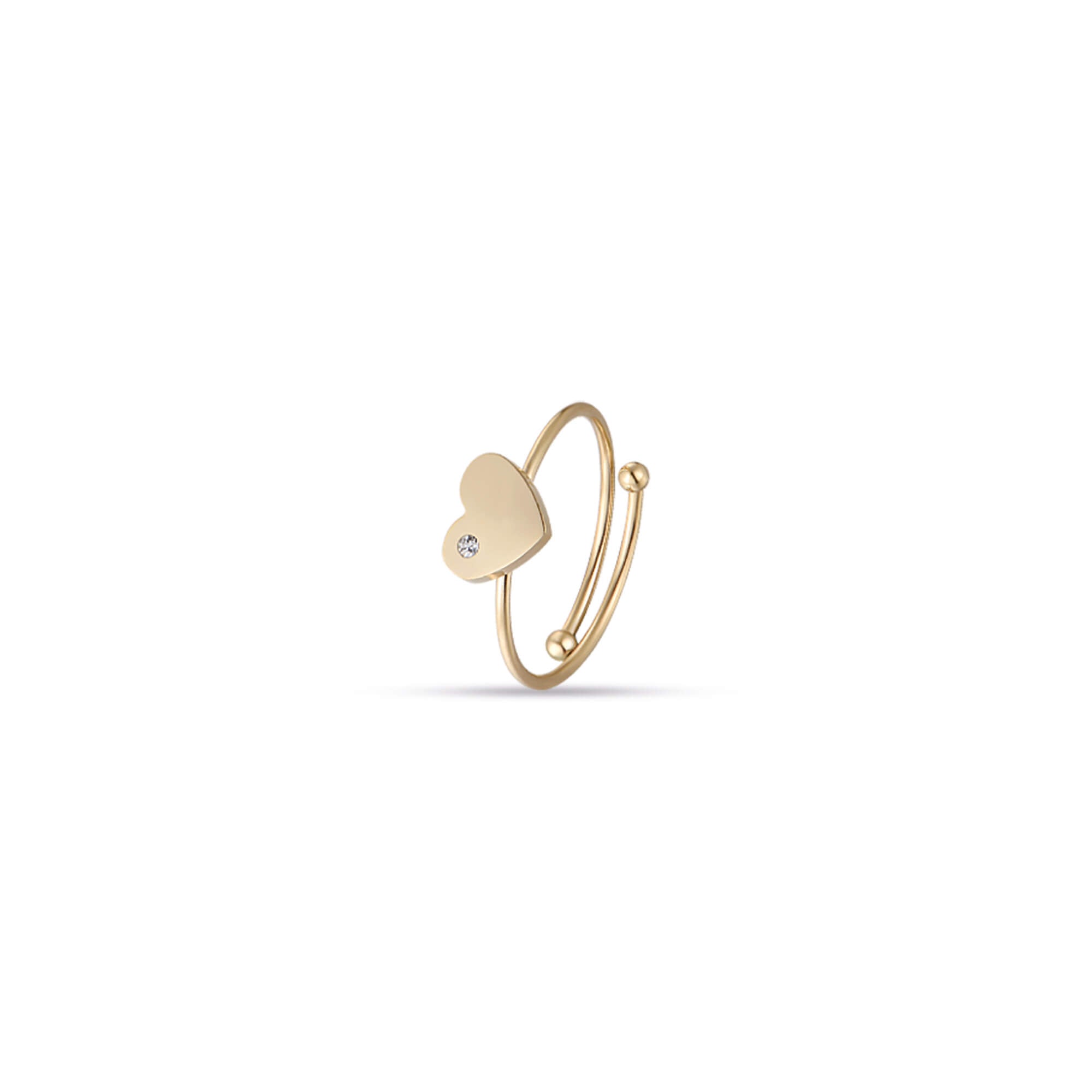 ANELLO IN ACCIAIO IP GOLD CON CUORE