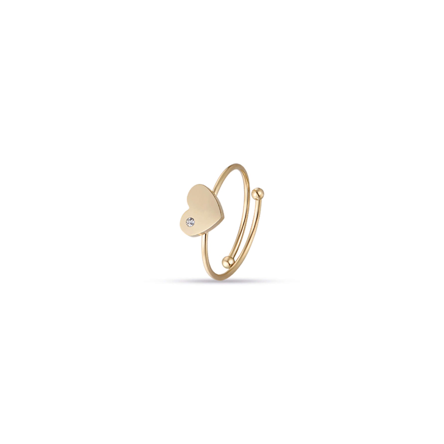 ANELLO IN ACCIAIO IP GOLD CON CUORE