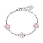 BRACCIALE IN ACCIAIO CON FIORI
