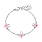 BRACCIALE IN ACCIAIO CON CUORI LUCCHETTO