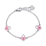 BRACCIALE IN ACCIAIO CON CUORI LUCCHETTO