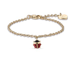 BRACCIALE IN ACCIAIO IP GOLD CON COCCINELLA
