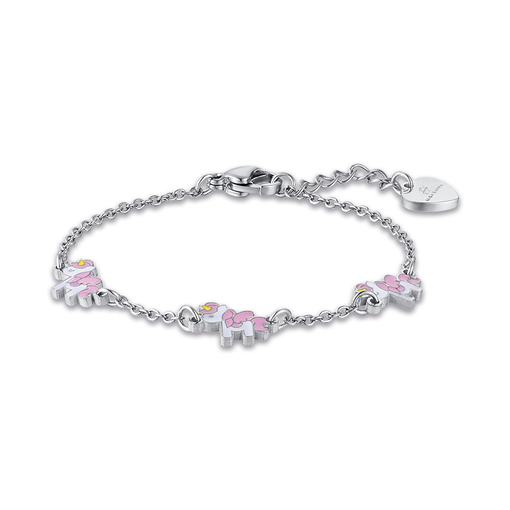 BRACCIALE IN ACCIAIO CON UNICORNI