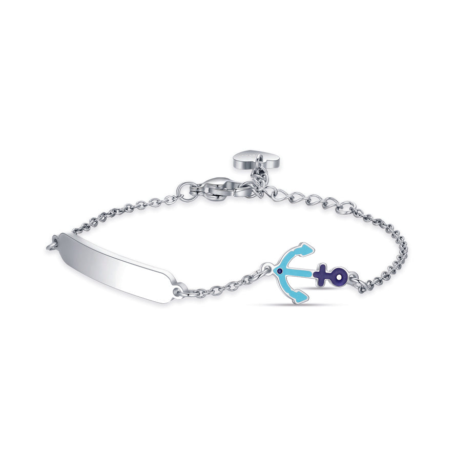 BRACCIALE IN ACCIAIO CON ANCORA BLU