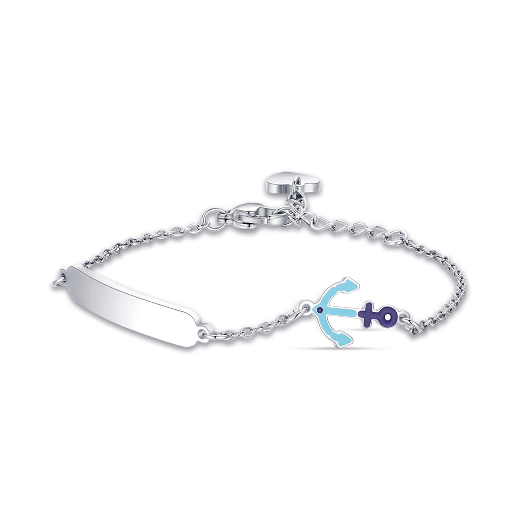 BRACCIALE IN ACCIAIO CON ANCORA BLU