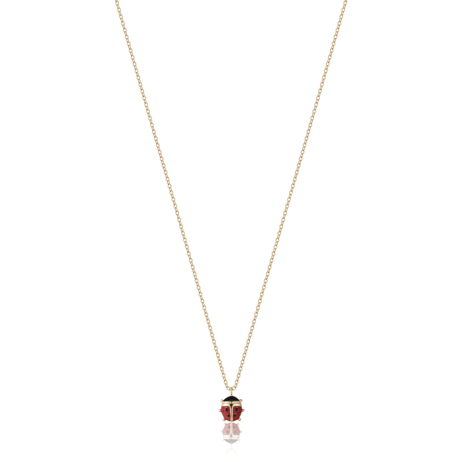 COLLANA IN ACCIAIO IP GOLD CON COCCINELLA