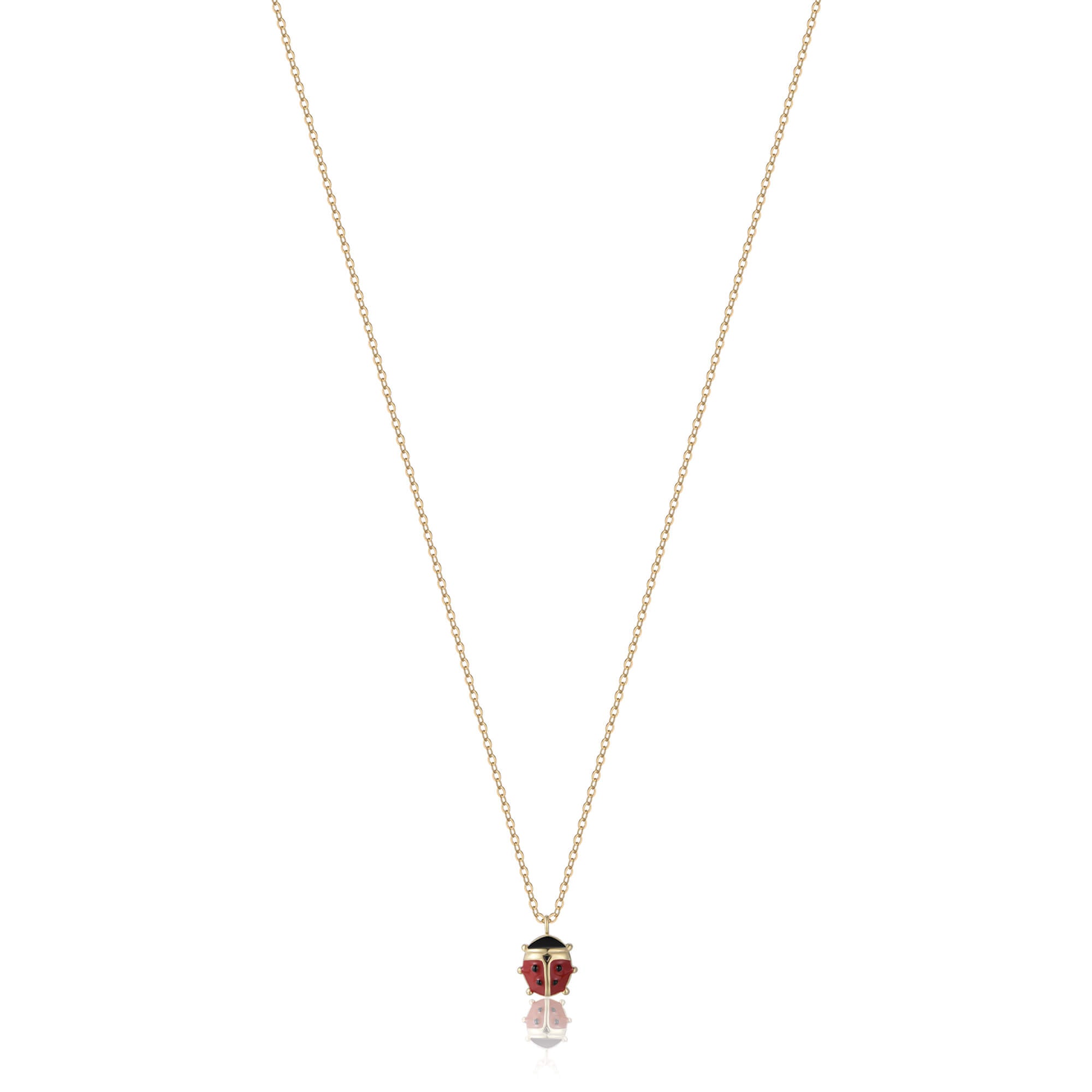 COLLANA IN ACCIAIO IP GOLD CON COCCINELLA