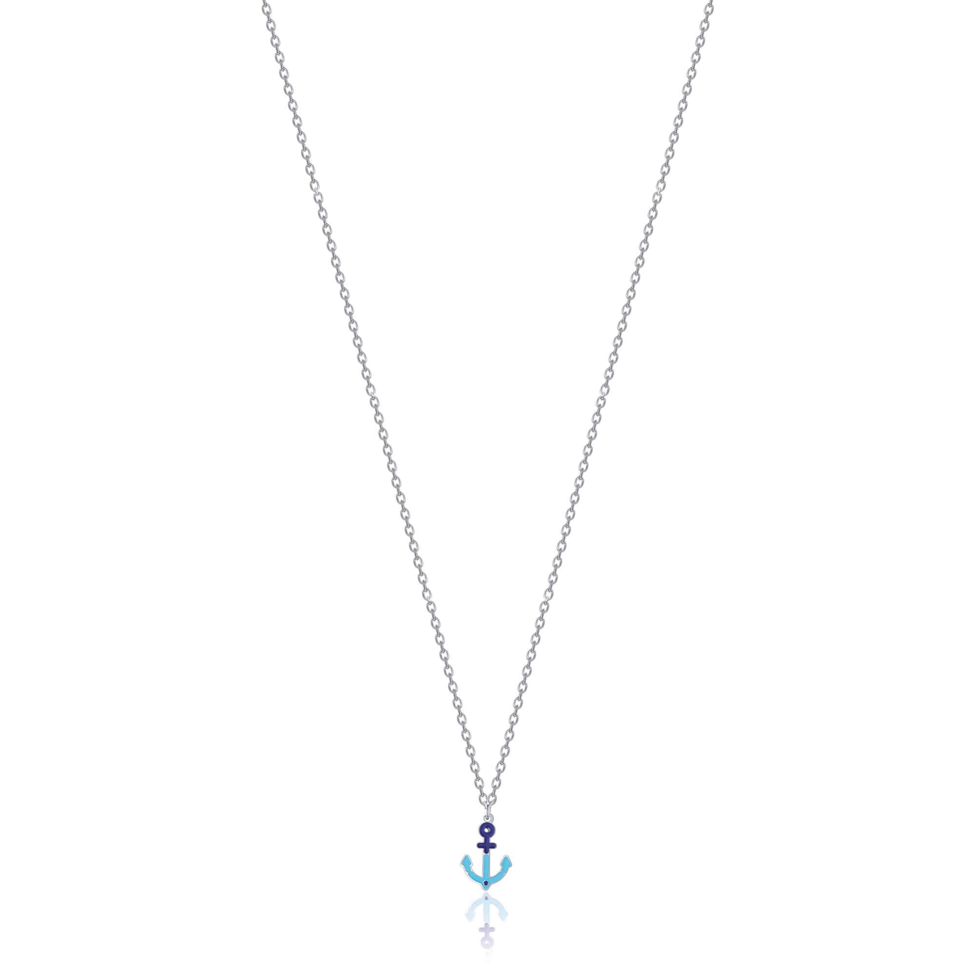 COLLANA IN ACCIAIO CON ANCORA BLU