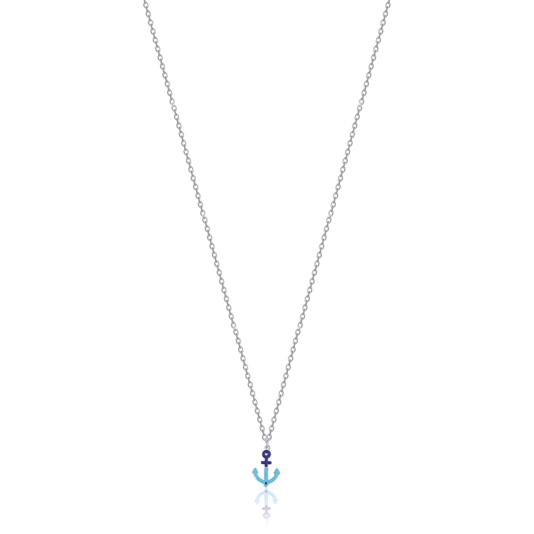 COLLANA IN ACCIAIO CON ANCORA BLU