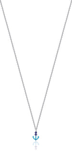 COLLANA IN ACCIAIO CON ANCORA BLU