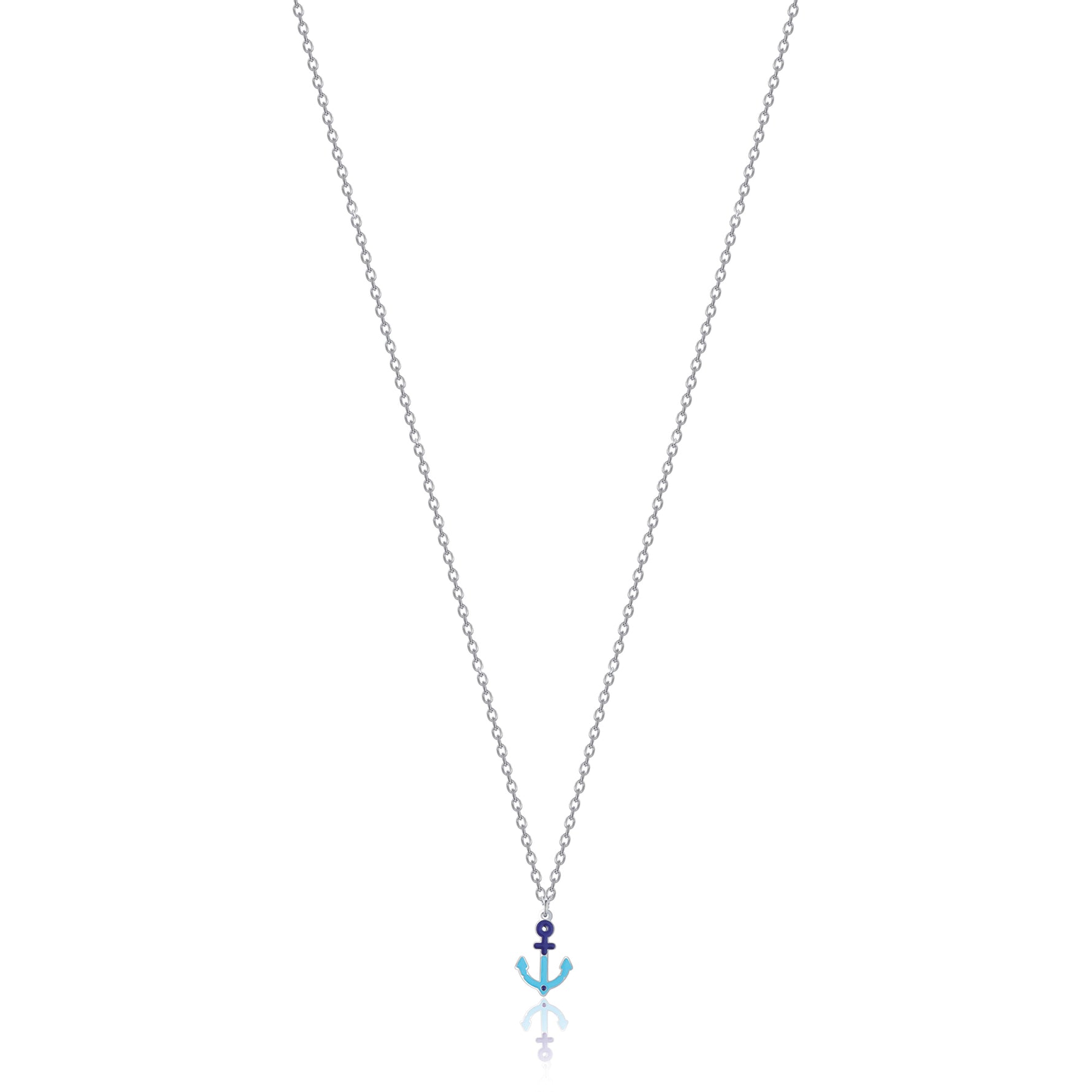 COLLANA IN ACCIAIO CON ANCORA BLU