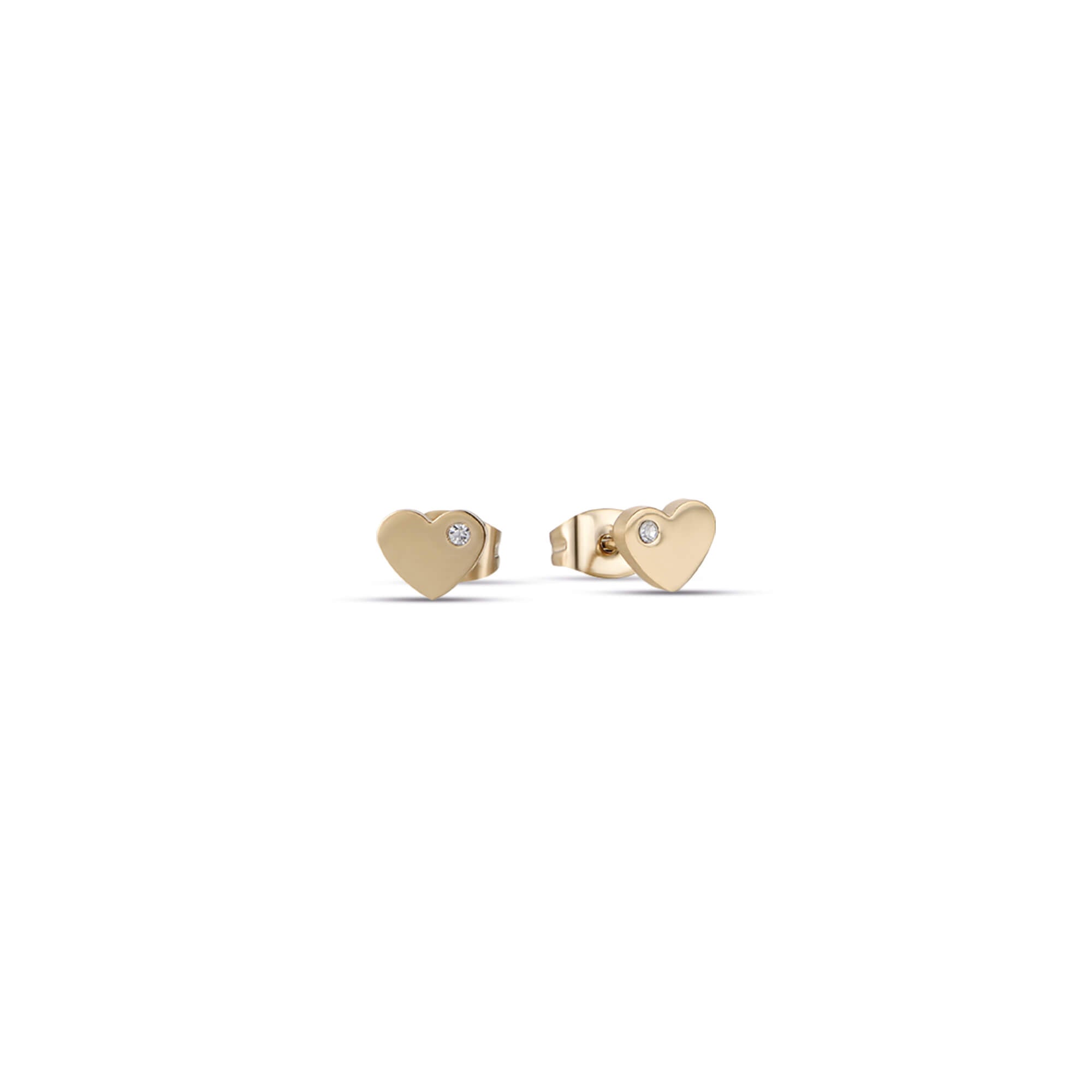 ORECCHINI IN ACCIAIO IP GOLD CON CUORI