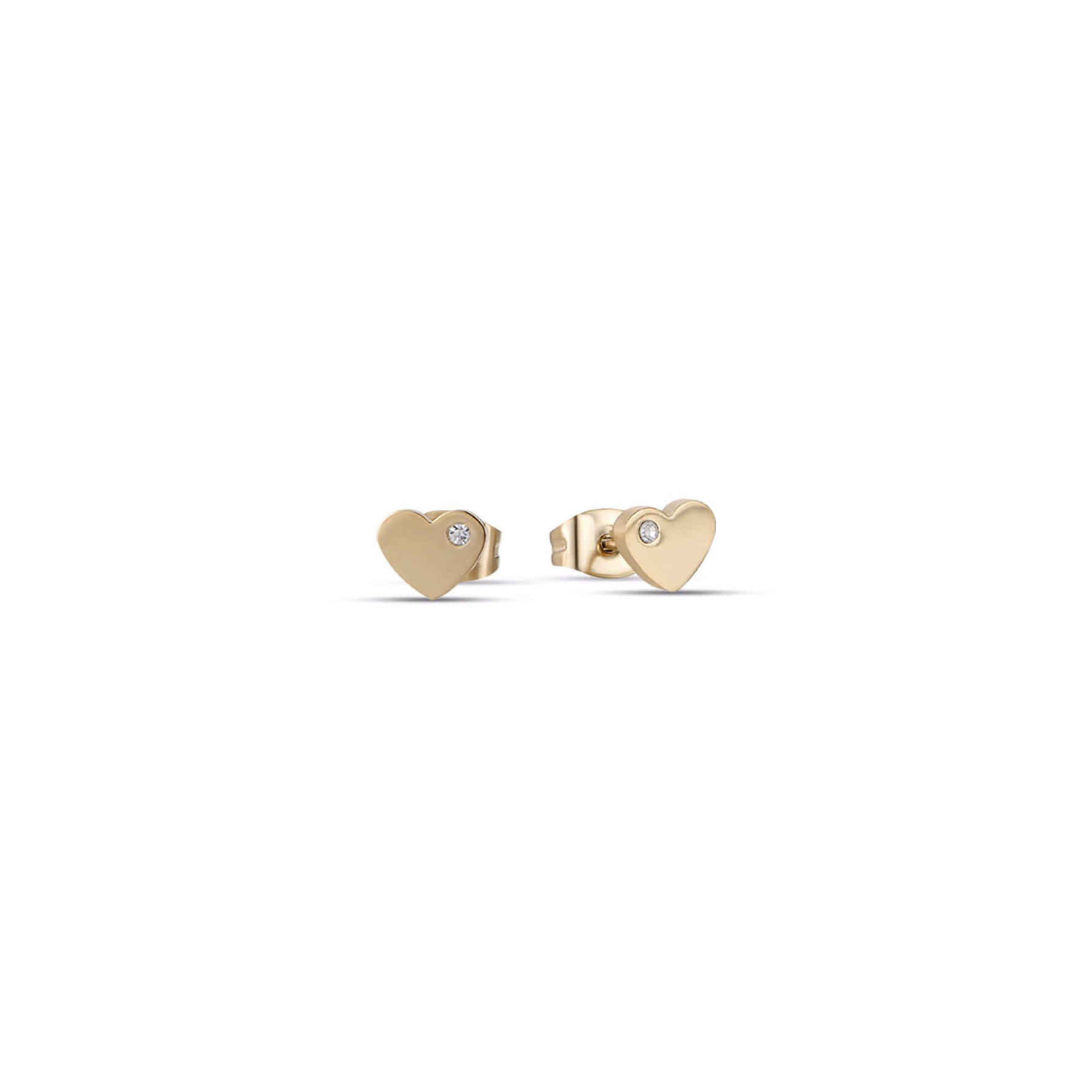 ORECCHINI IN ACCIAIO IP GOLD CON CUORI