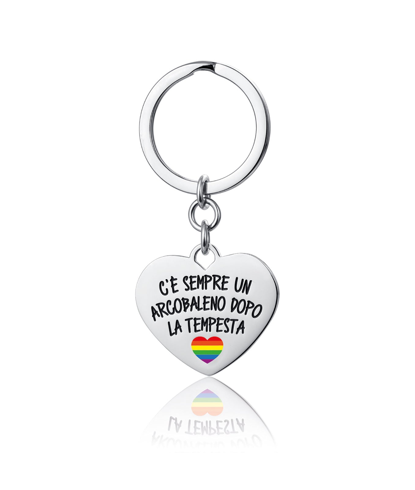 PORTACHIAVI DA DONNA IN ACCIAIO C'E' SEMPRE UN ARCOBALENO DOPO LA TEMPESTA