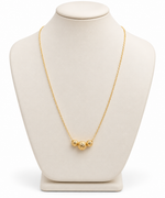 Collana in Oro Giallo con Tre Sfere Diamantate