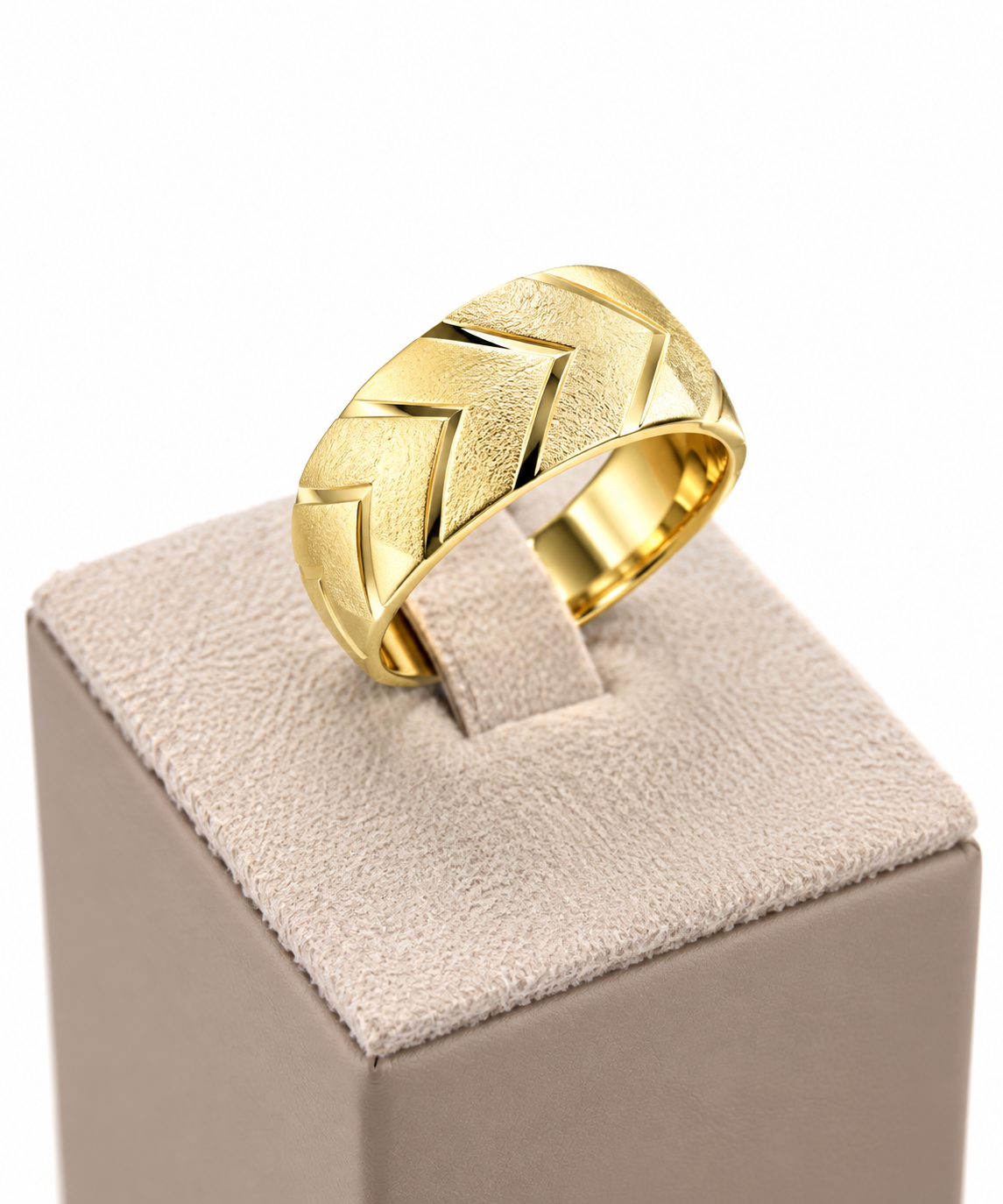 Anello a Fascia Geometrica in Oro Giallo 18 kt