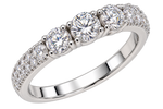 Anello Veretta in Oro Bianco 18 kt con Zaffiri Bianchi