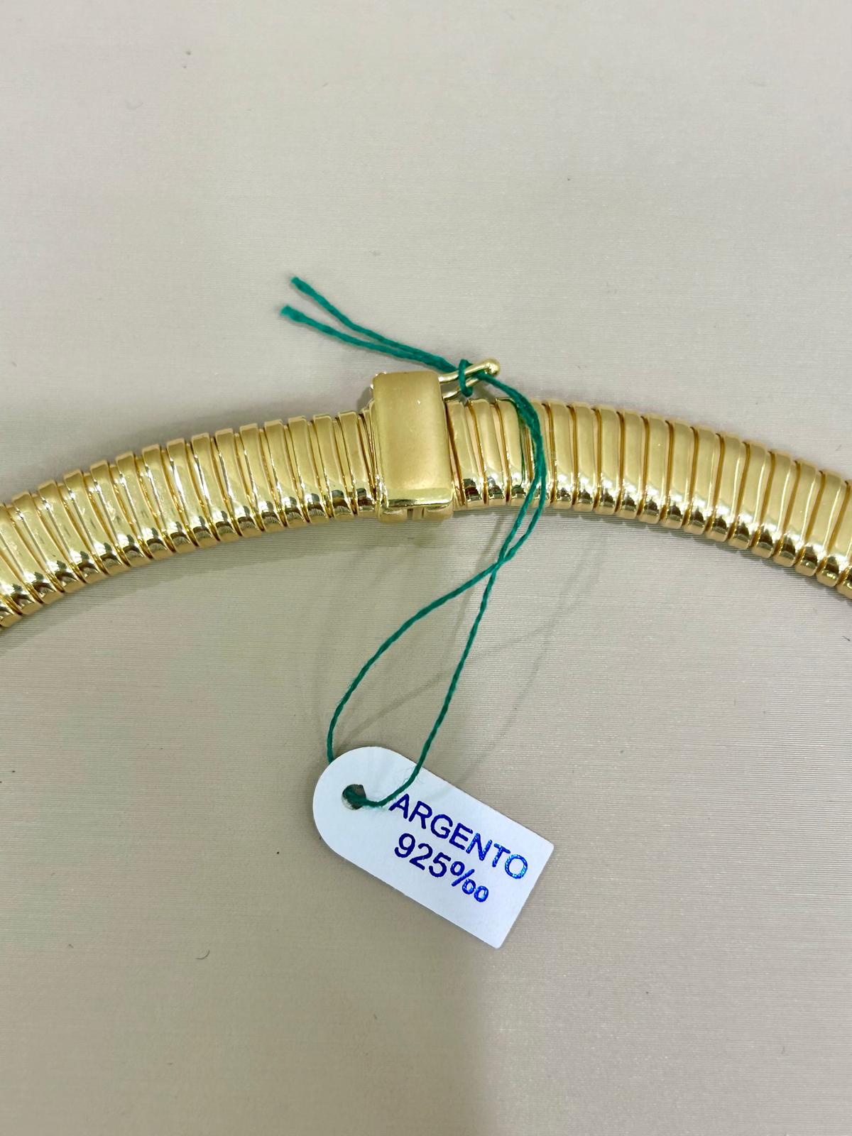 Collier in argento 925% con bagno oro 18kt e Swarovski , La Monade