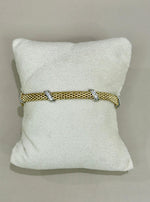 Bracciale in argento 925% bagno oro 18kt. Con Swarovski , La Monade
