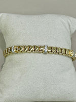 Bracciale in argento 925% bagno oro 18kt. Con Swarovski , La Monade