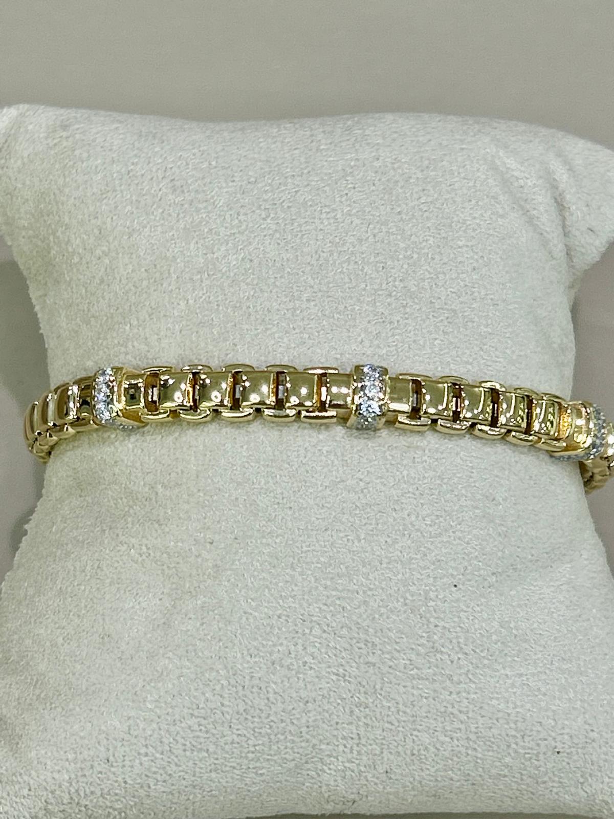 Bracciale in argento 925% bagno oro 18kt. Con Swarovski , La Monade