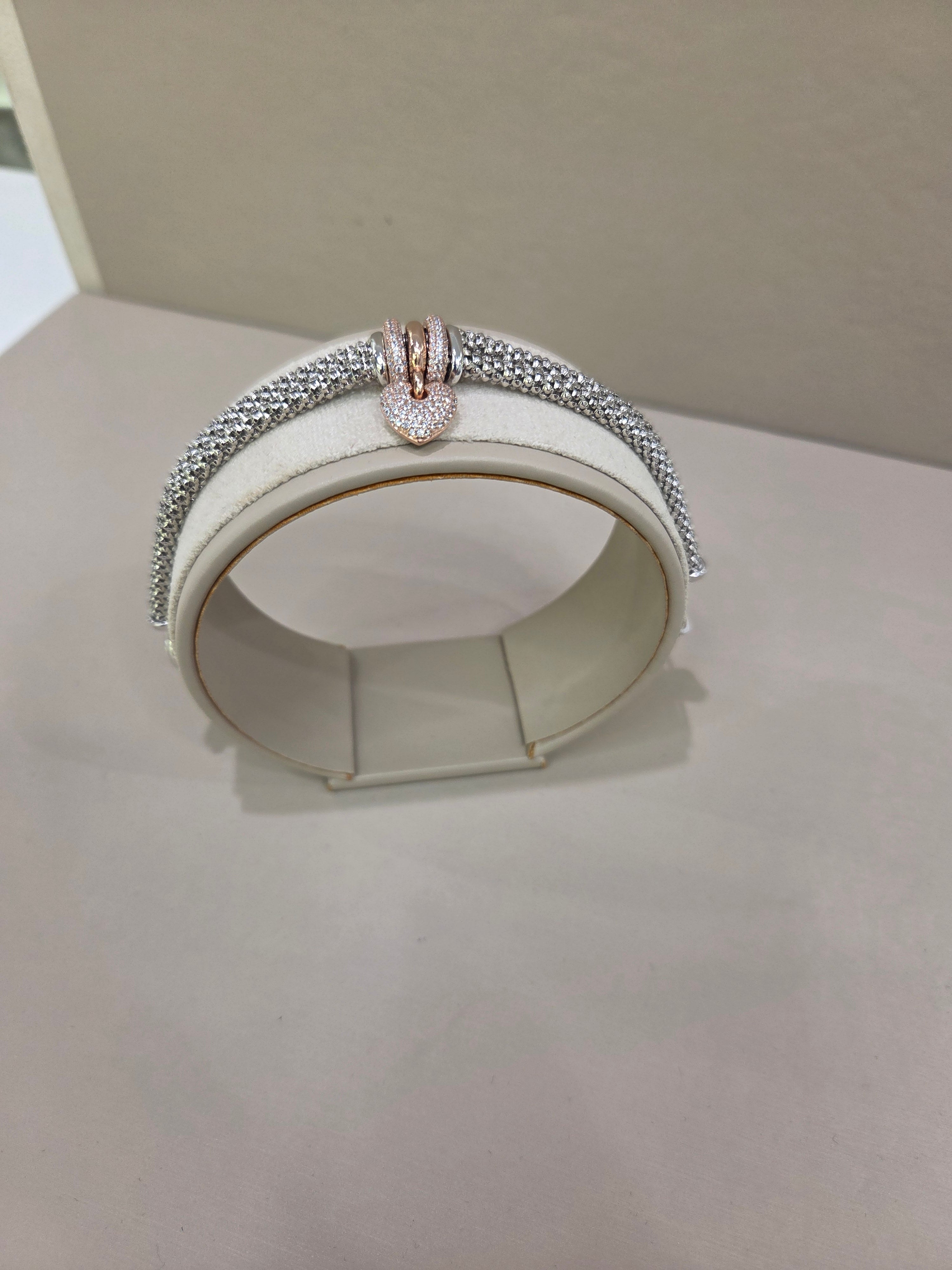 Bracciale in argento 925% bagno oro 18kt. Con Swarovski , La Monade