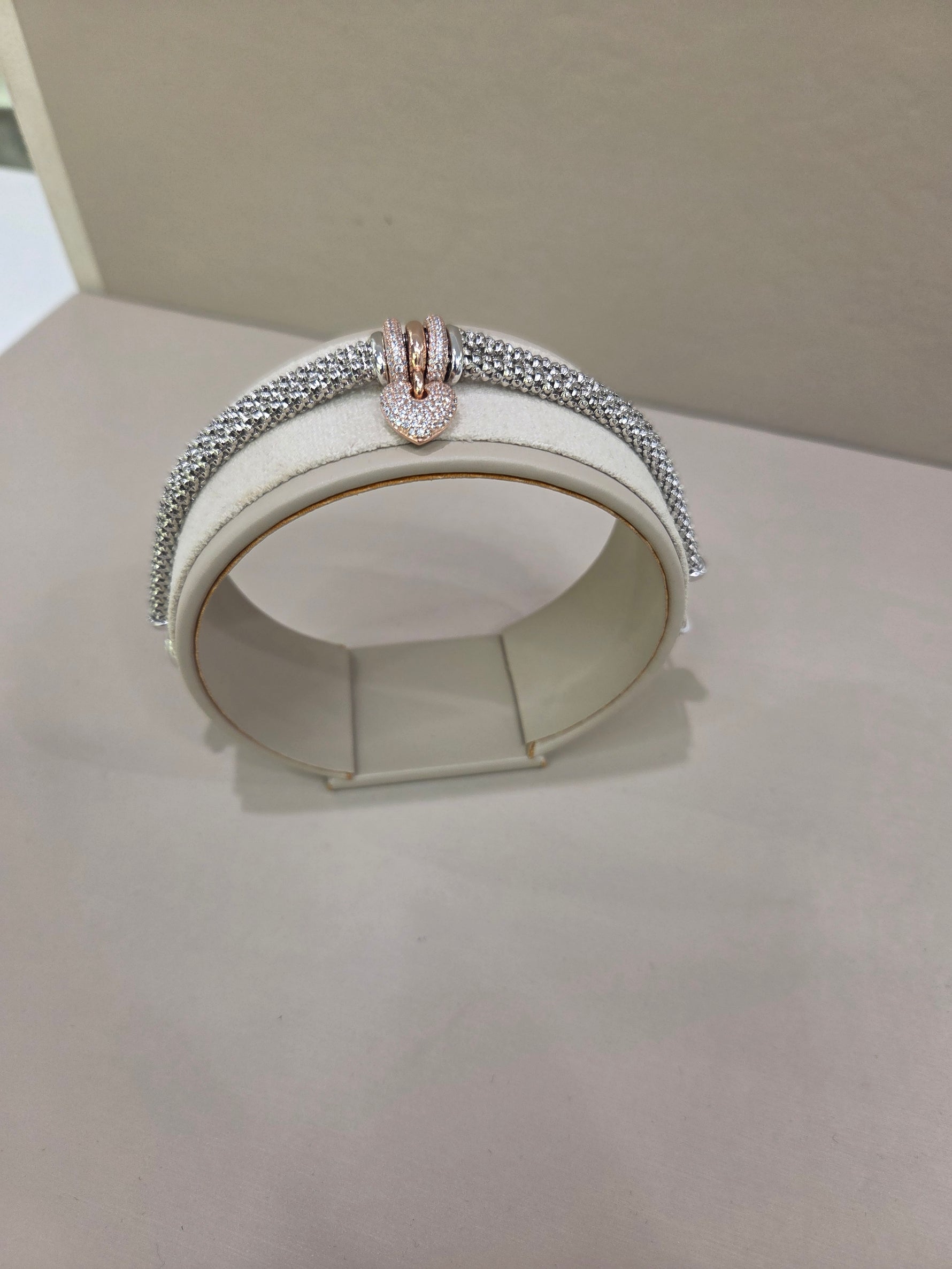 Bracciale in argento 925% bagno oro 18kt. Con Swarovski , La Monade