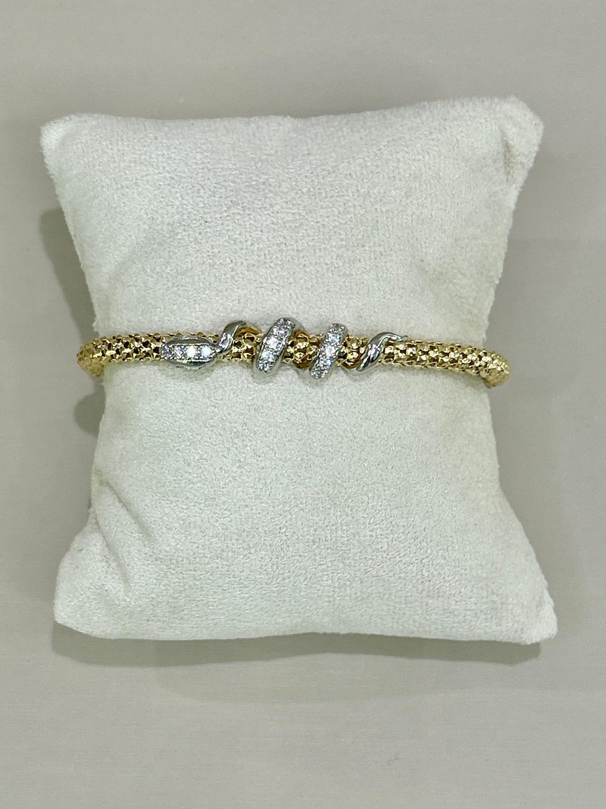 BRACCIALE IN ARGENTO 925 BAGNO ORO 18KT CON SWAROSKI