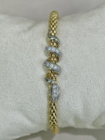 BRACCIALE IN ARGENTO 925 BAGNO ORO 18KT CON SWAROSKI