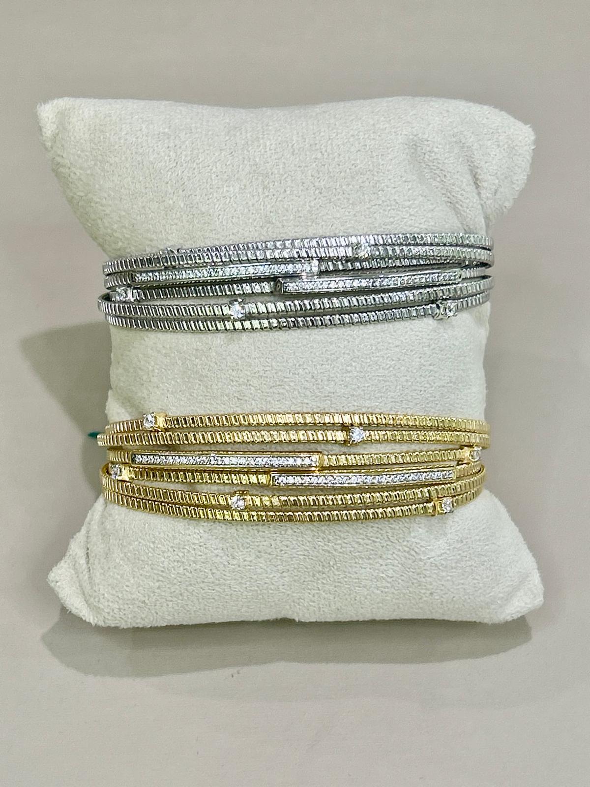 BRACCIALE  IN ARGENTO 925 CON BAGNO ORO 18KT E SWAROSKI LA MONADE