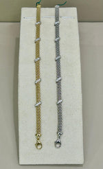 Bracciale in argento 925% bagno oro 18kt. Con Swarovski , La Monade