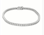 BRACCIALE TENNIS,MONTATURA A GRIFFE CON DIAMANTI TAGLIO BRILLANTI ct.2.00 COLORE G VS1 GRAMMI 7,30 IN ORO 18KT DIVERSE CARATURE