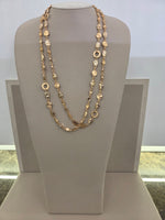 COLLANA  CHANEL,ACCIAIO DORATO, FORMA  A PEPITE,POSSIBILITÀ  DOPPIO GIRO
