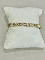 Bracciale in argento 925% bagno oro 18kt. Con Swarovski , La Monade