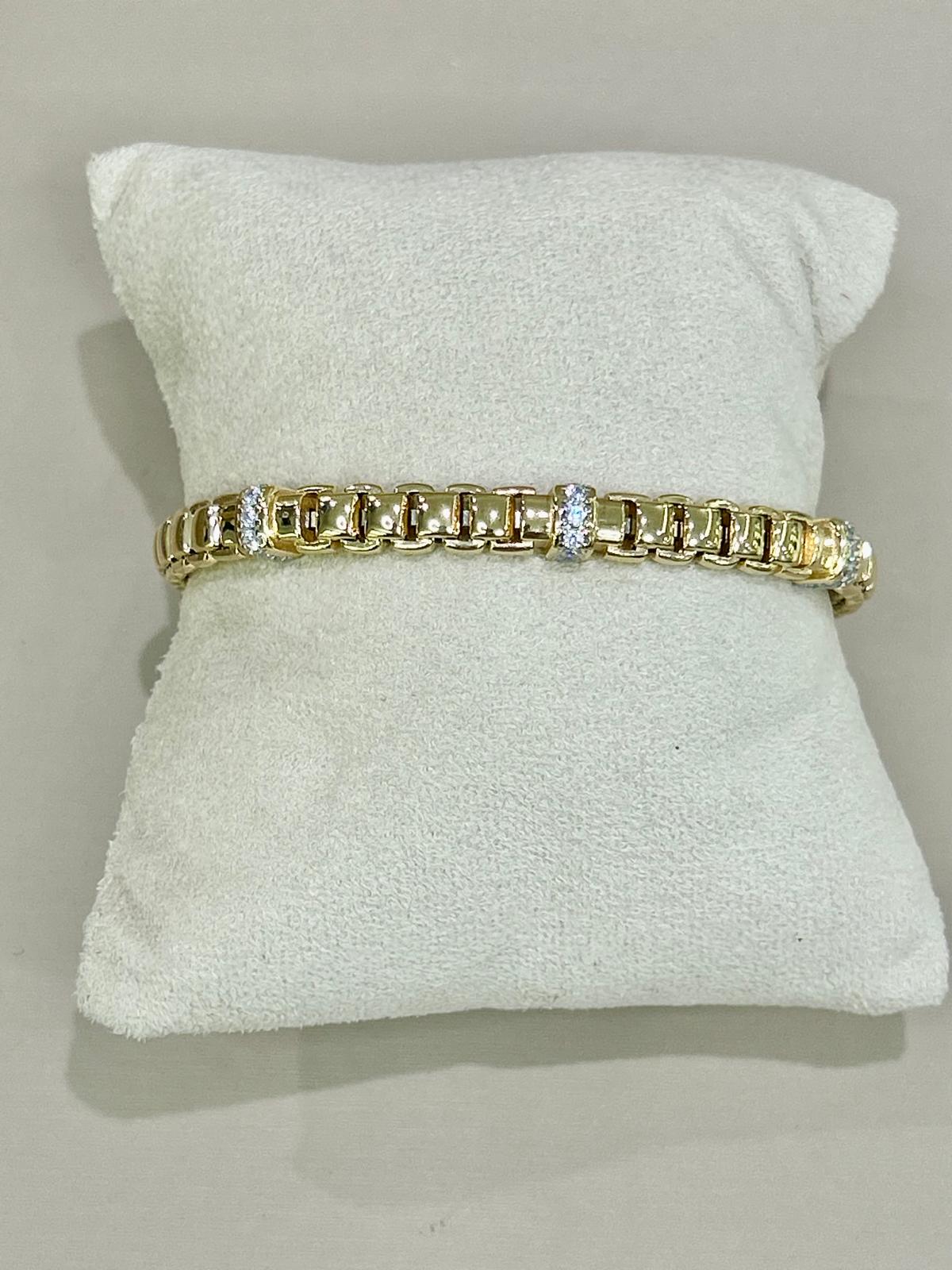 Bracciale in argento 925% bagno oro 18kt. Con Swarovski , La Monade