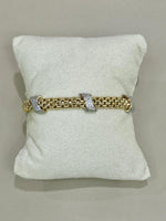 BRACCIALE IN ARGENTO 925 BAGNO ORO 18KT E SWAROSKI  LA MONADE