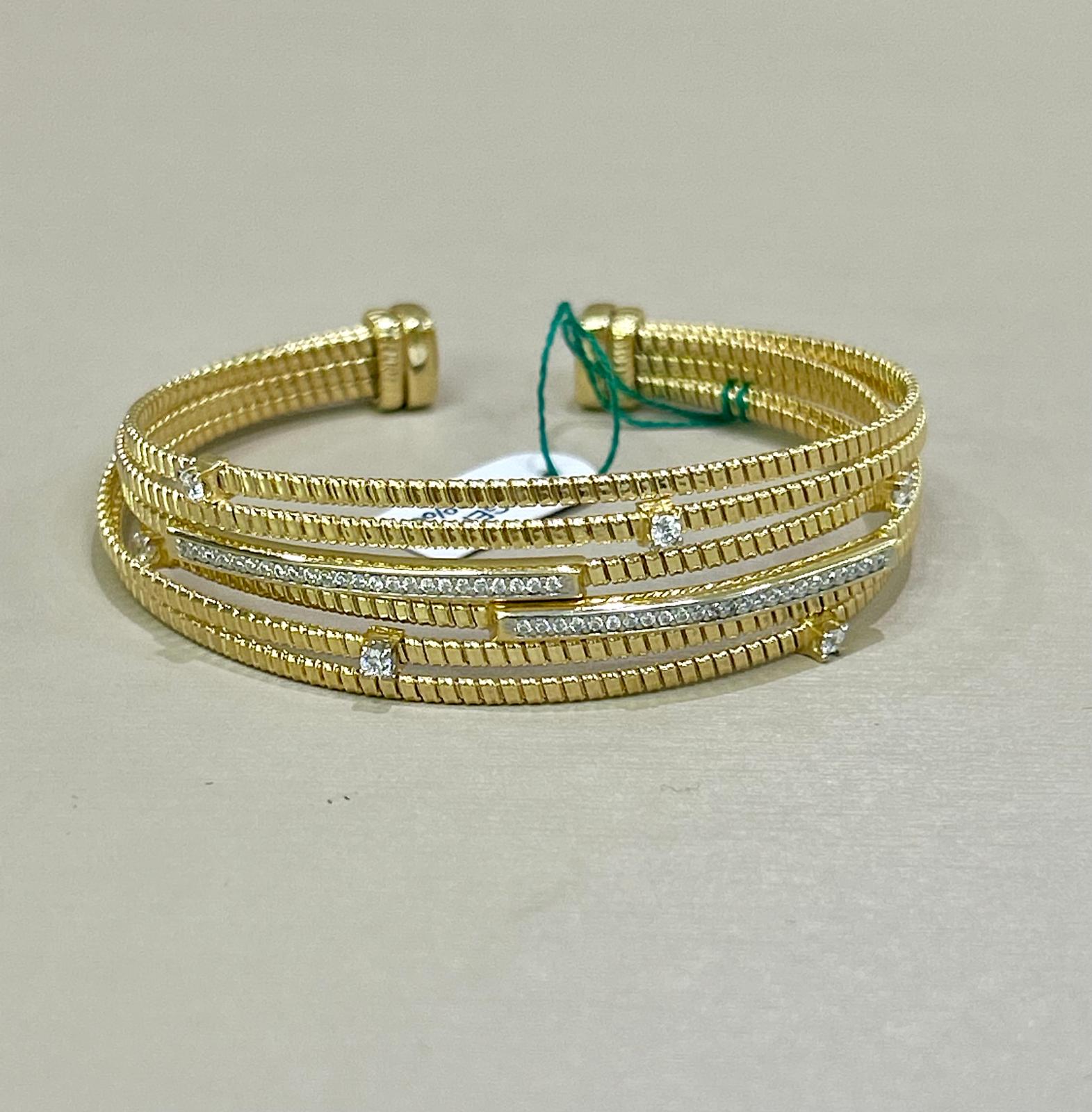 BRACCIALE  IN ARGENTO 925 CON BAGNO ORO 18KT E SWAROSKI LA MONADE