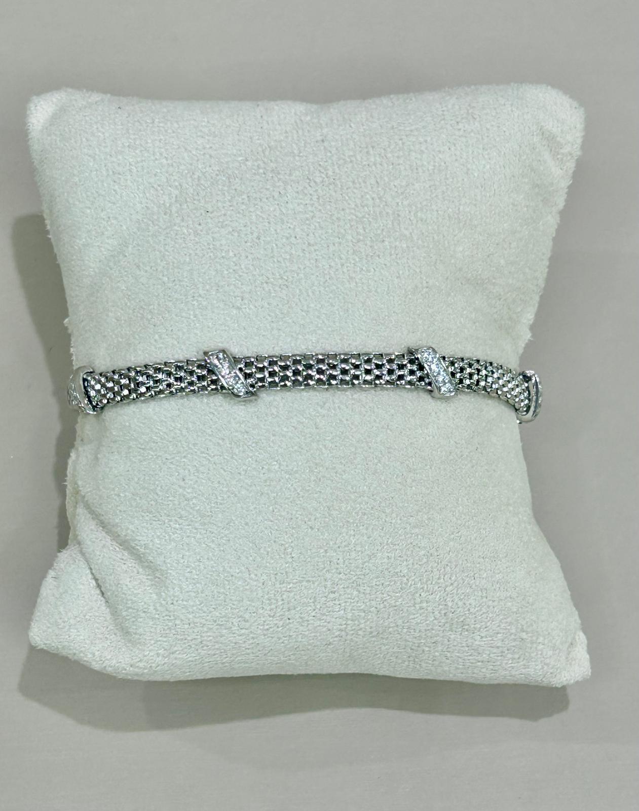 Bracciale in argento 925% bagno oro 18kt. Con Swarovski , La Monade
