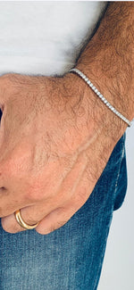 BRACCIALE TENNIS UOMO ARGENTO 925