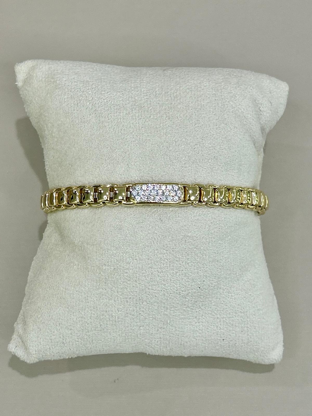 BRACCIALE IN ARGENTO 925 BAGNO ORO 18KT E SWAROSKI