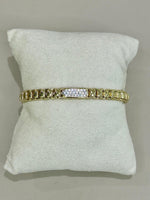 BRACCIALE IN ARGENTO 925 BAGNO ORO 18KT E SWAROSKI